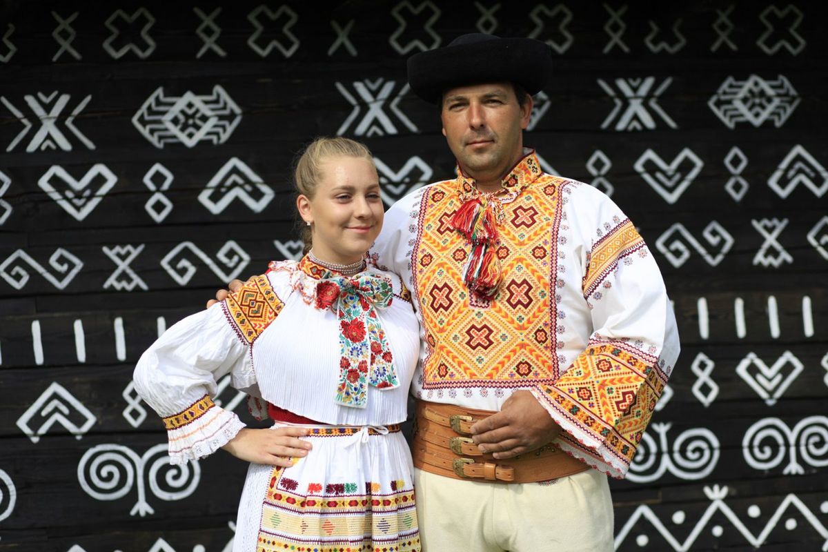 Traditional Slovak folk costumes in Čičmany